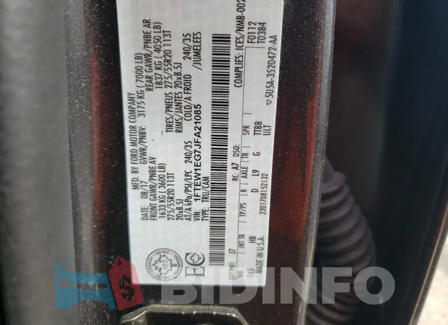 1FTEW1EG7JFA21085 Photo# 12