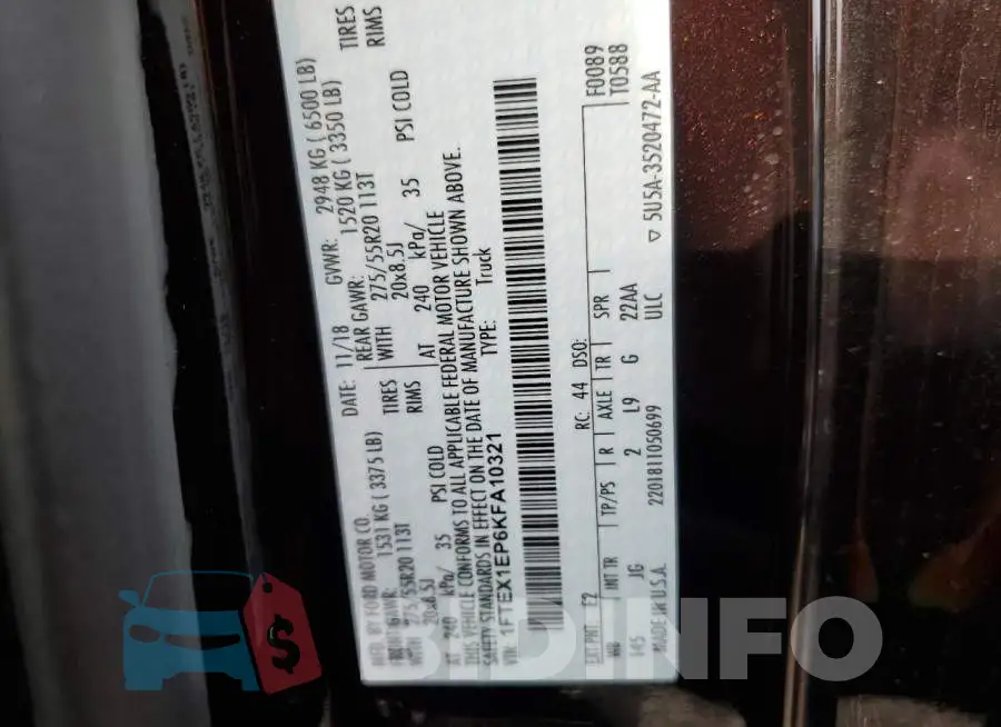 1FTEX1EP6KFA10321 Photo# 12