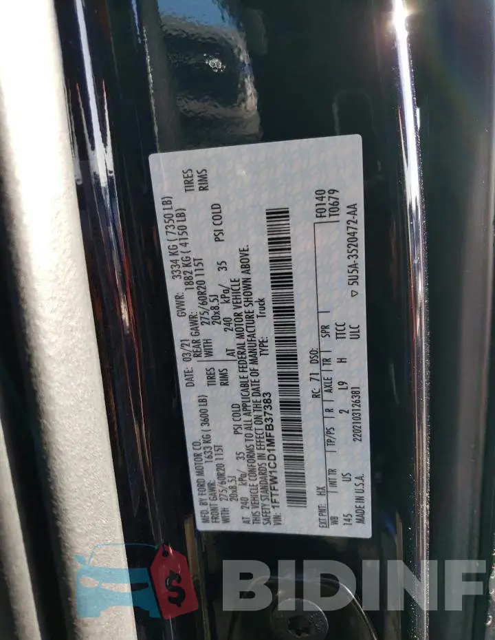 1FTFW1CD1MFB37383 Photo# 12