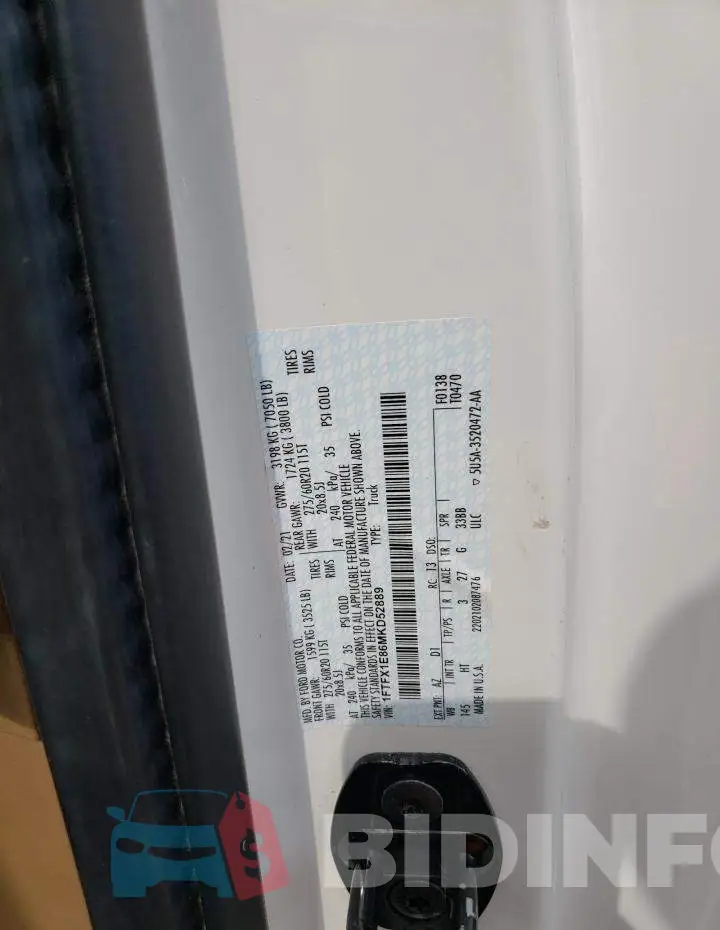 1FTFX1E86MKD52889 Photo# 13