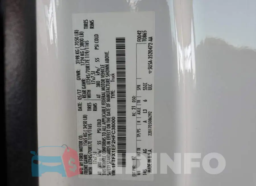 1FTFX1EF2HFC38000 Photo# 13