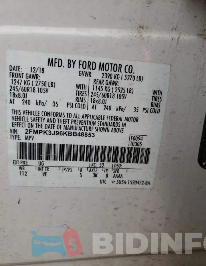 2FMPK3J96KBB48853 Photo# 13
