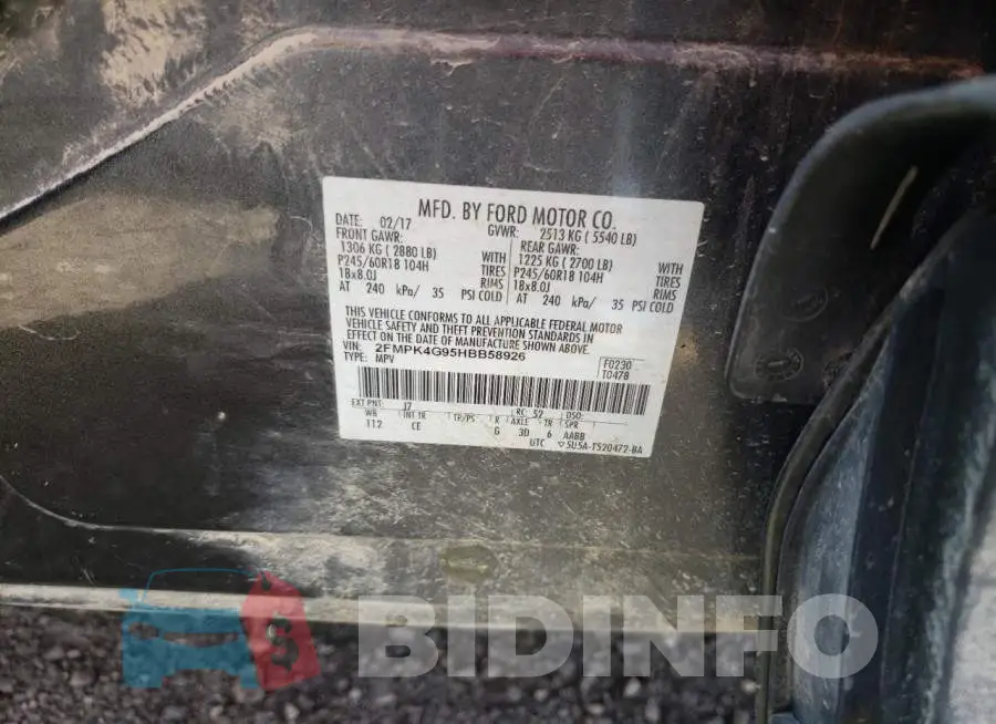 2FMPK4G95HBB58926 Photo# 13