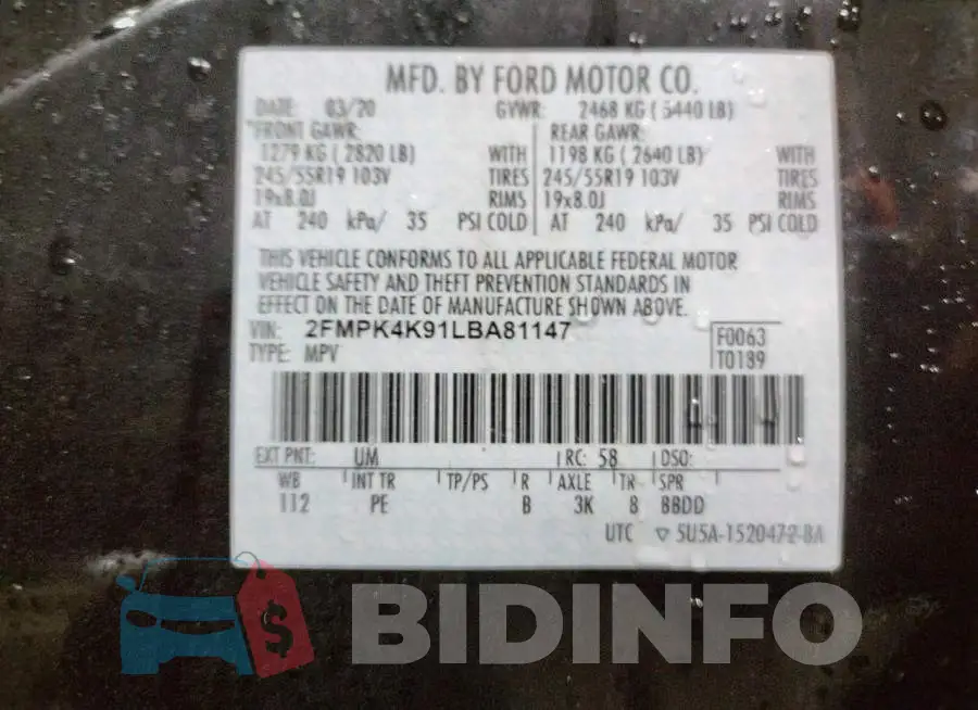 2FMPK4K91LBA81147 Photo# 13