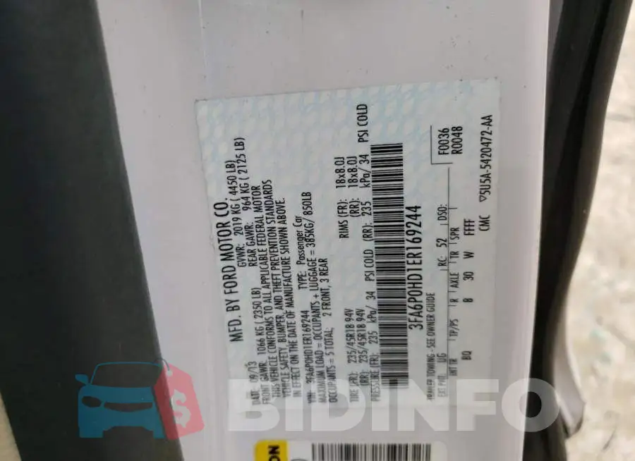 3FA6P0HD1ER169244 Photo# 12