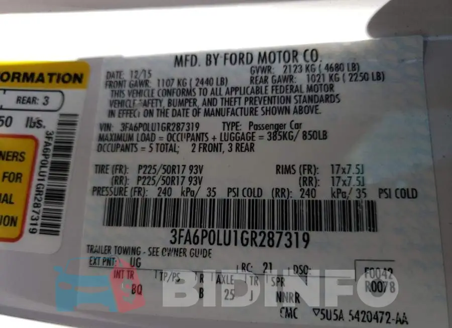 3FA6P0LU1GR287319 Photo# 12