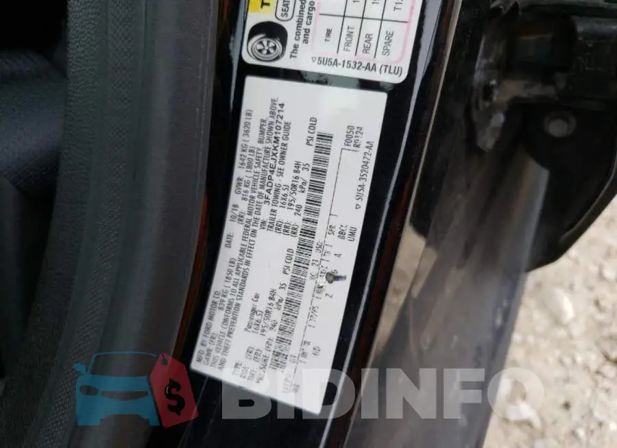 3FADP4EJXKM107214 Photo# 12