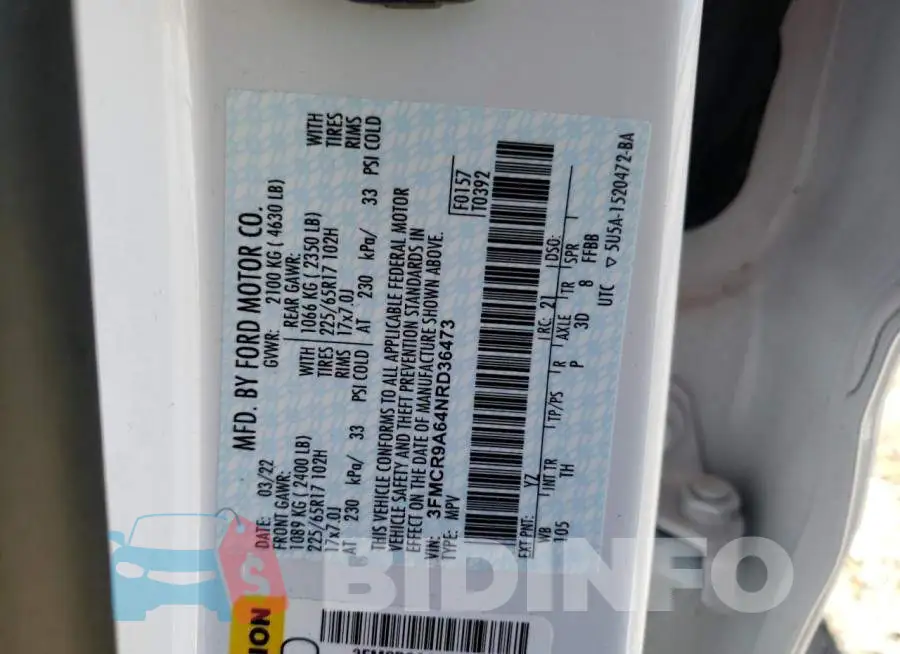 3FMCR9A64NRD36473 Photo# 12