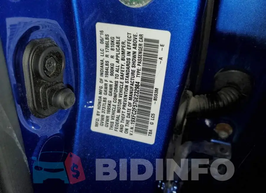 19XFC2F57GE232984 Photo# 12