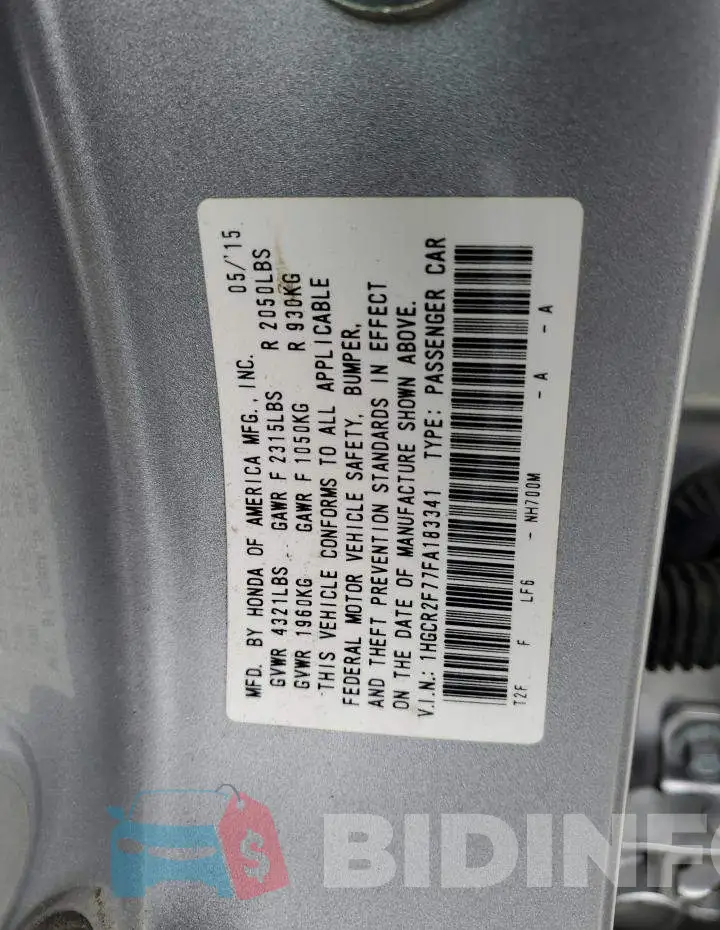 1HGCR2F77FA183341 Photo# 13