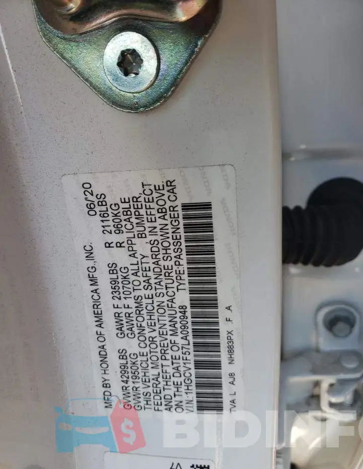 1HGCV1F57LA090948 Photo# 12