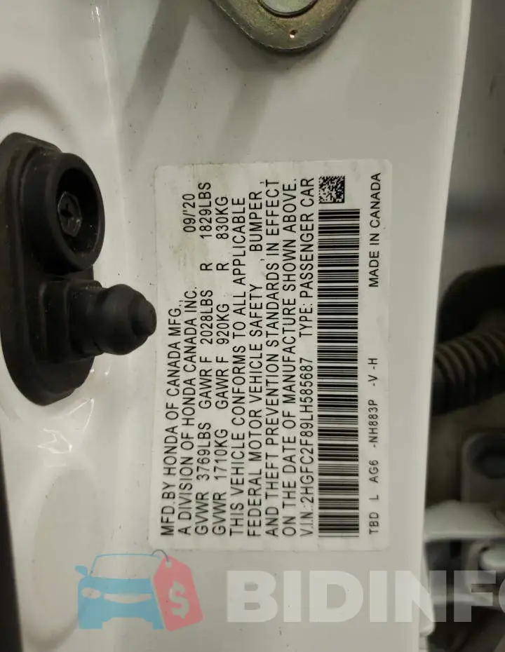 2HGFC2F89LH585687 Photo# 12