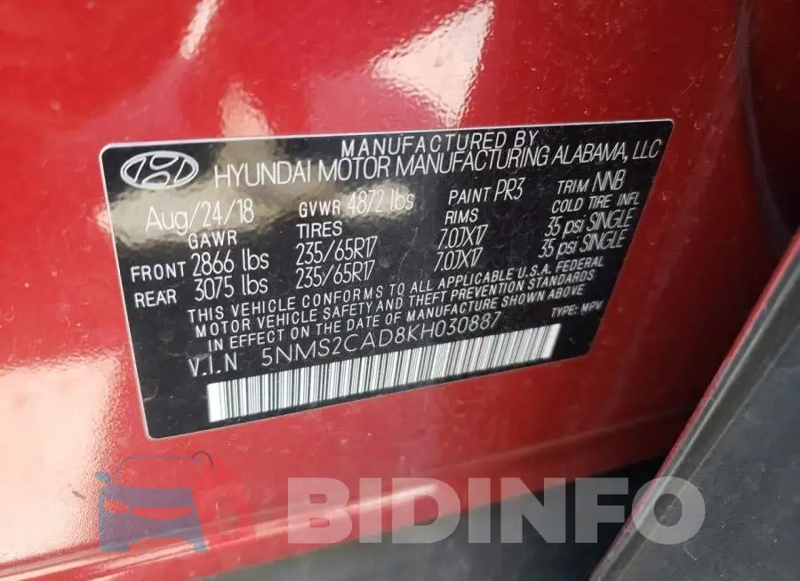 5NMS2CAD8KH030887 Photo# 13