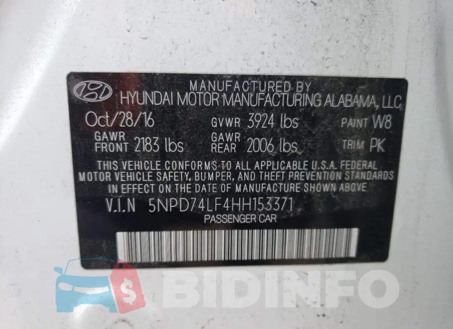 5NPD74LF4HH153371 Photo# 12