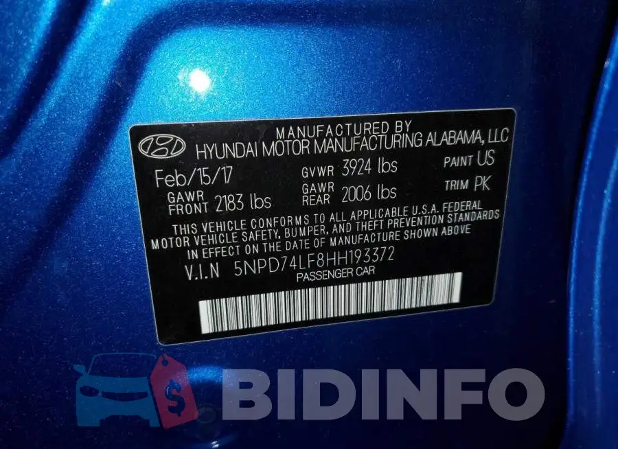 5NPD74LF8HH193372 Photo# 12