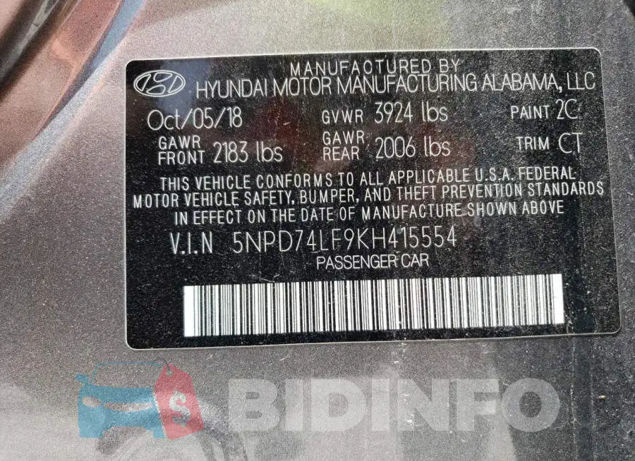 5NPD74LF9KH415554 Photo# 12