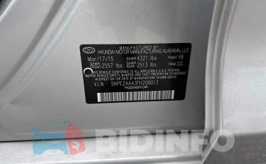 5NPE24AA3FH208013 Photo# 10
