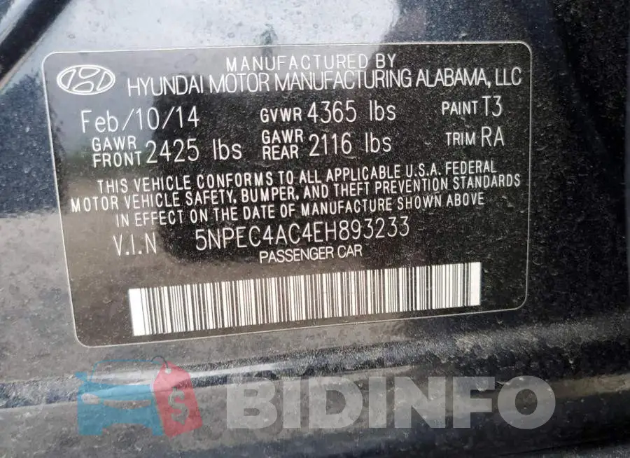 5NPEC4AC4EH893233 Photo# 12