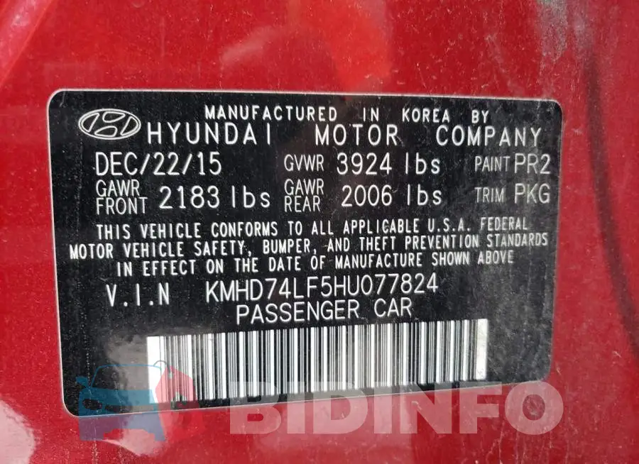 KMHD74LF5HU077824 Photo# 12