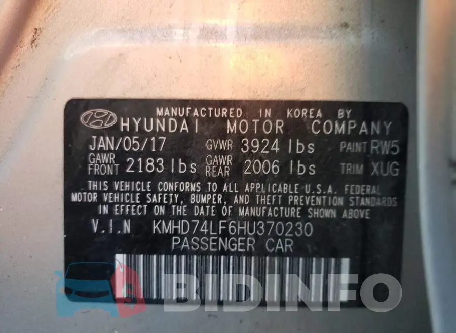 KMHD74LF6HU370230 Photo# 10