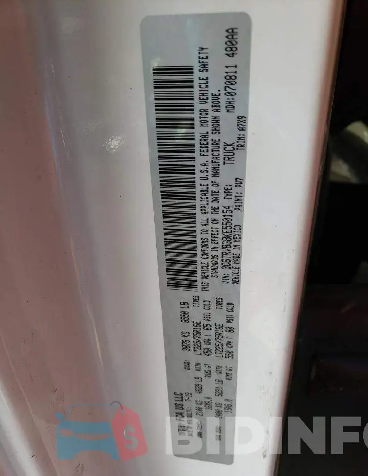 3C6TRVBG8KE550154 Photo# 12
