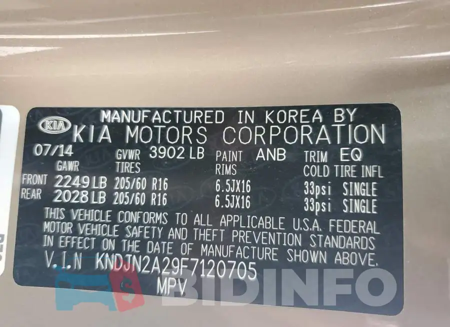 KNDJN2A29F7120705 Photo# 13