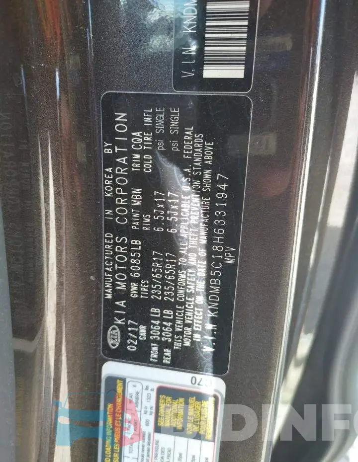KNDMB5C18H6331947 Photo# 13
