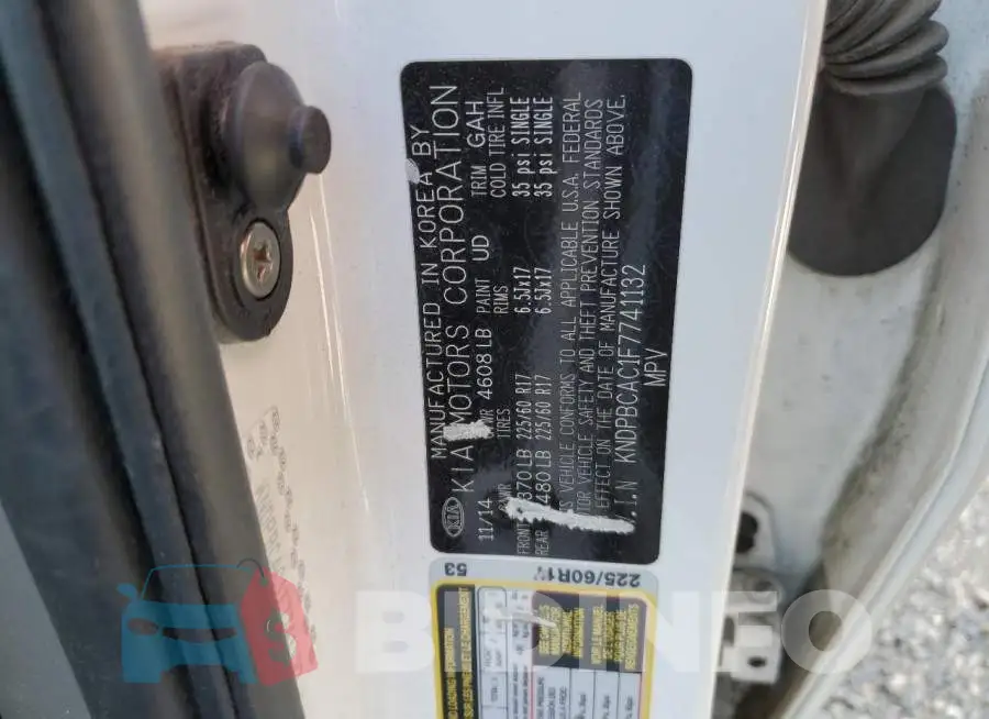 KNDPBCAC1F7741132 Photo# 12
