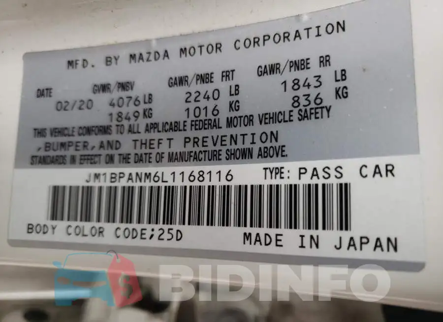 JM1BPANM6L1168116 Photo# 12