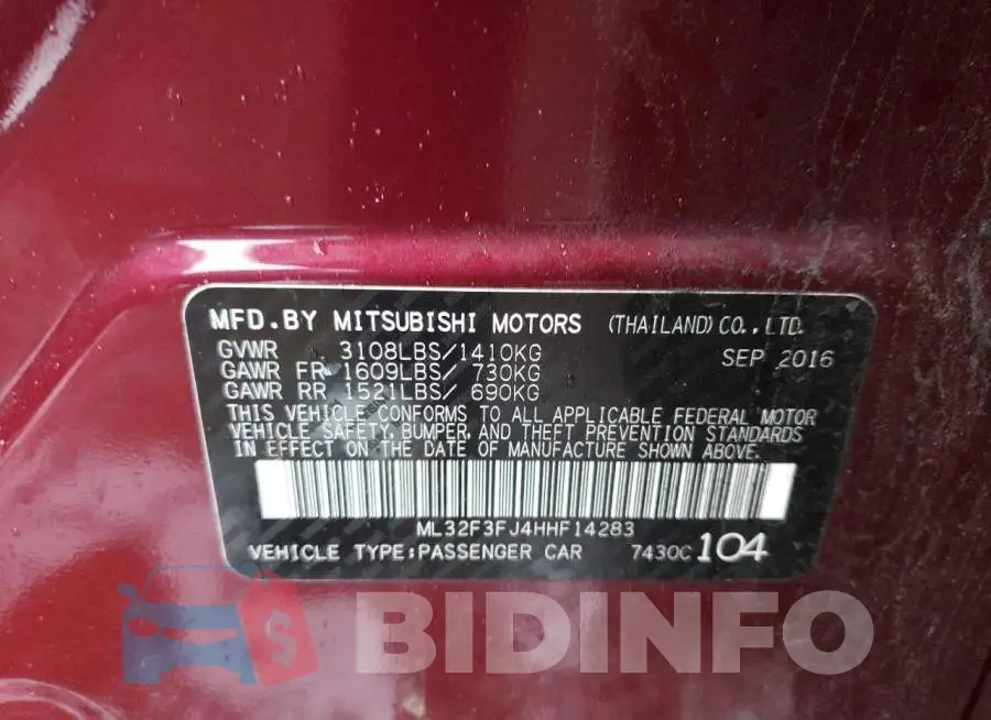 ML32F3FJ4HHF14283 Photo# 12