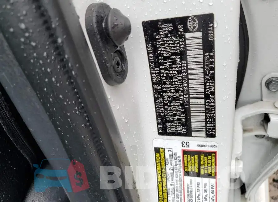 4T1B61HK9KU183506 Photo# 12