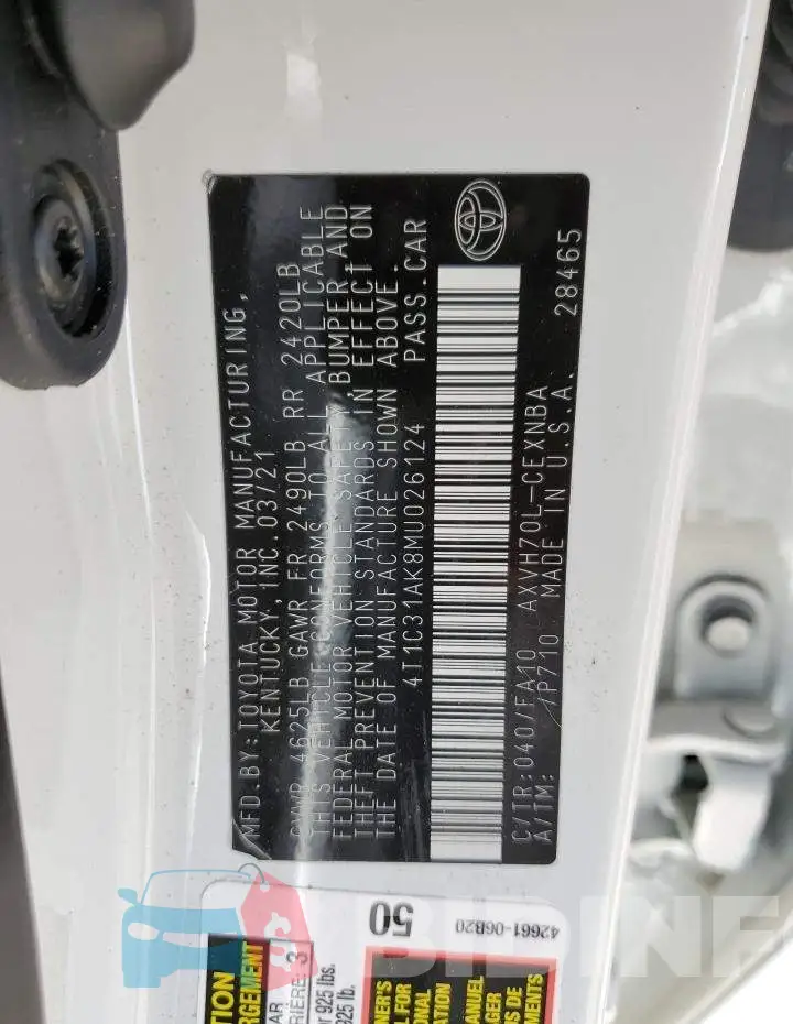 4T1C31AK8MU026124 Photo# 12