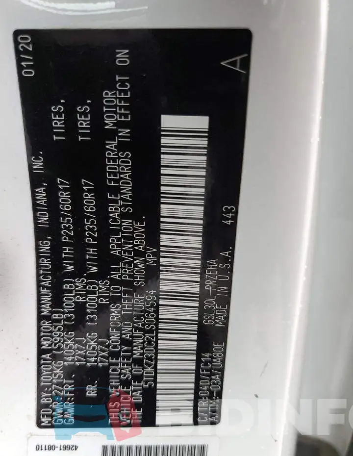 5TDKZ3DC2LS064594 Photo# 13