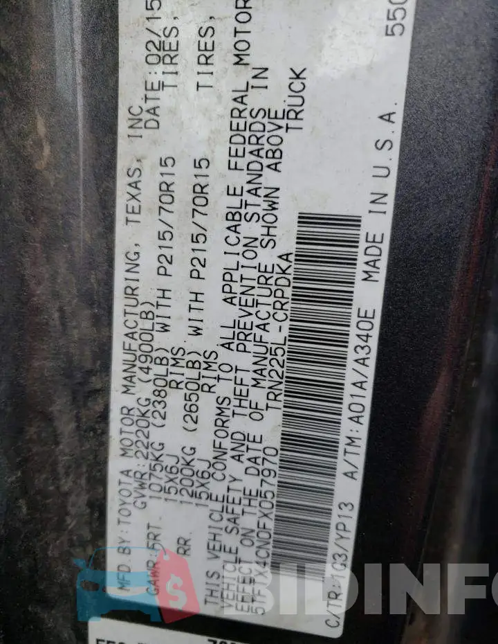 5TFTX4CN0FX057970 Photo# 12