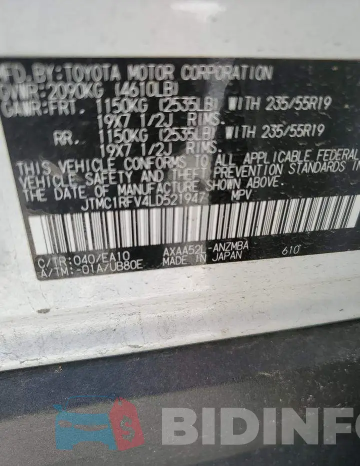 JTMC1RFV4LD521947 Photo# 14