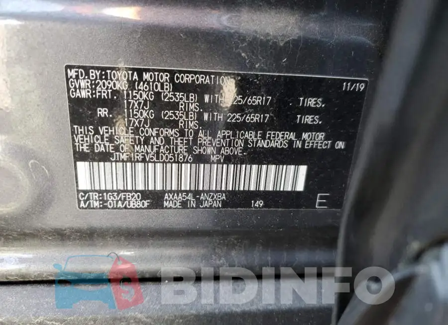 JTMF1RFV5LD051876 Photo# 13