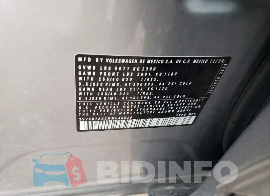 3VV4B7AX2MM049530 Photo# 13