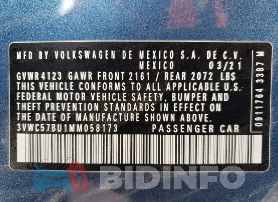 3VWC57BU1MM058173 Photo# 12