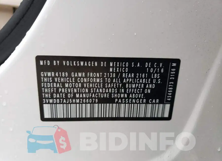 3VWDB7AJ5HM266079 Photo# 12