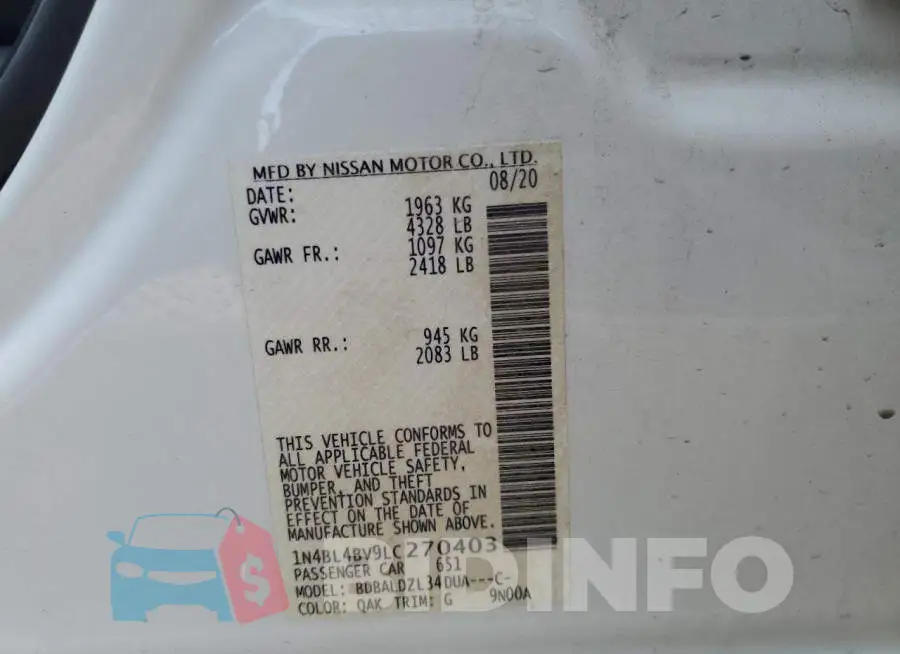 1N4BL4BV9LC270403 Photo# 13