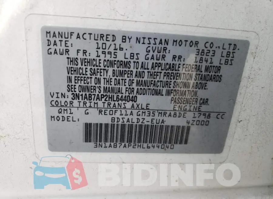 3N1AB7AP2HL644040 Photo# 12