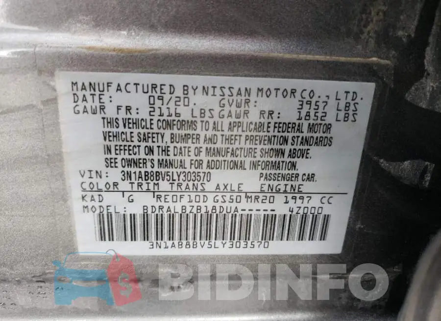 3N1AB8BV5LY303570 Photo# 13