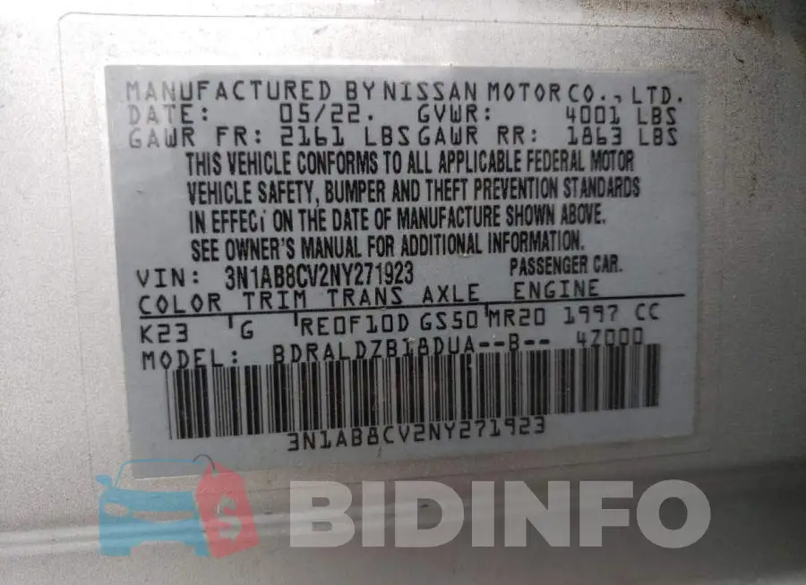3N1AB8CV2NY271923 Photo# 12