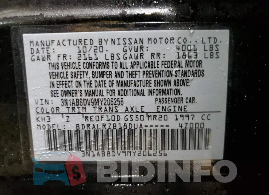 3N1AB8DV9MY206256 Photo# 12
