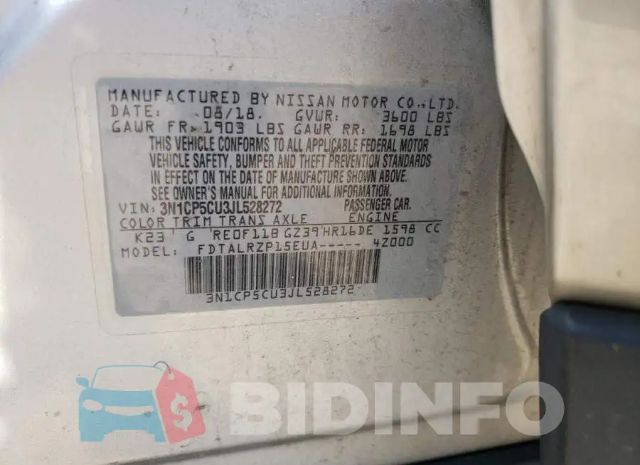 3N1CP5CU3JL528272 Photo# 12