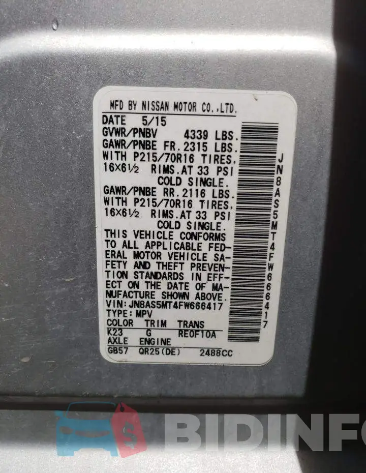JN8AS5MT4FW666417 Photo# 12