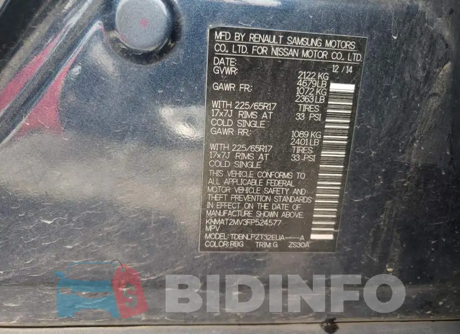 KNMAT2MV3FP524577 Photo# 13
