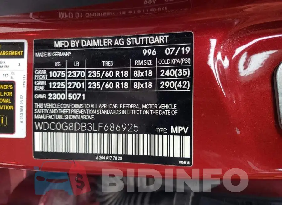 WDC0G8DB3LF686925 Photo# 13