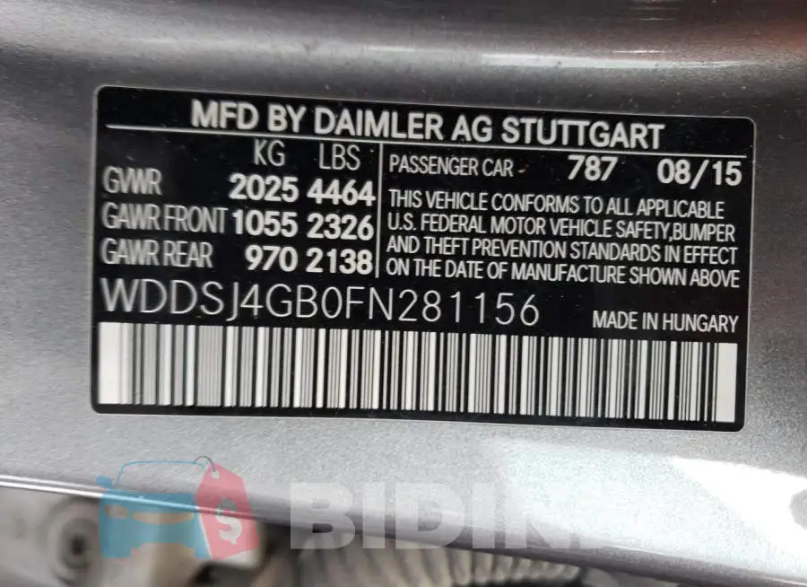 WDDSJ4GB0FN281156 Photo# 12