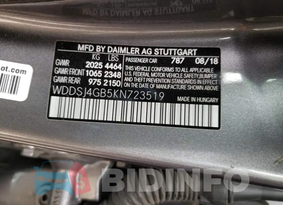 WDDSJ4GB5KN723519 Photo# 12